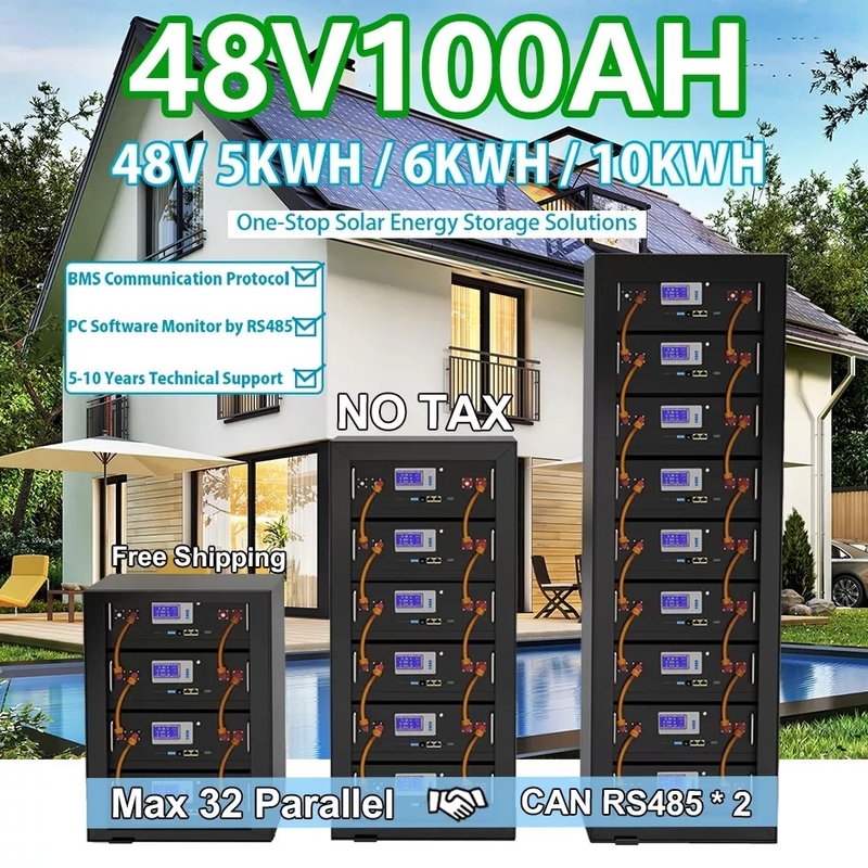 Van de de Zonne-energieopslag van 5KW 10KW de Systemenlifepo4 Lithium Ion Phosphate Battery Pack 12V 48V 100Ah