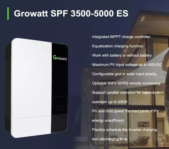 5000ES SPF 5000 de Zonne Hybride Omschakelaar van S PV van Net Monocrystalline Silicium 3500w 5000w