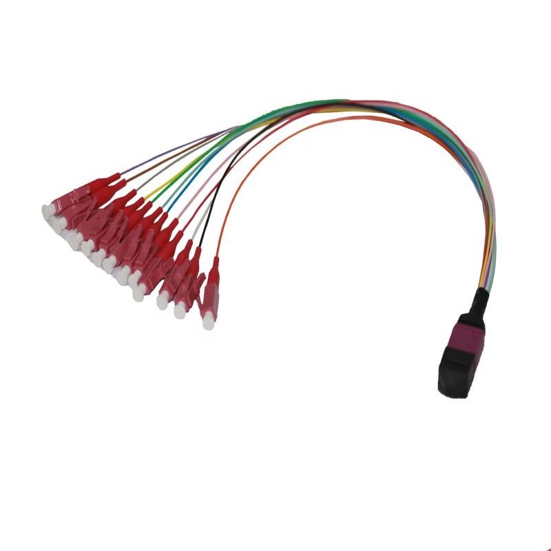 Van het de Vezel Optische Flard van OM4 MMF MPO van de het Koorddoorbraak van de Kabel Vrouwelijke Vrouwelijke Schakelaar het Type B Polariteit