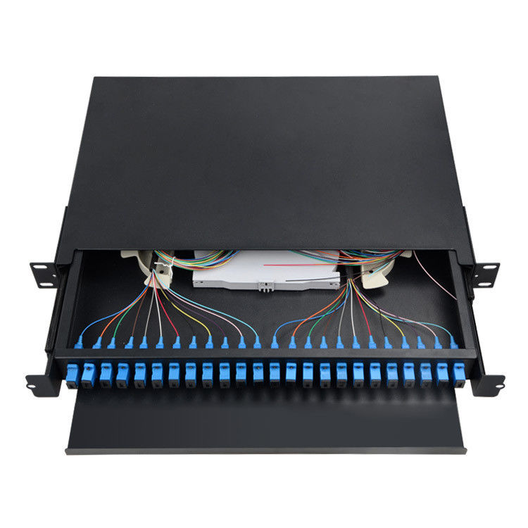 FTTH-het Comité van het Vezel zet de Optische Flard ODF 48 Haven het Spoorrek van de 19 Duimdia Lade op