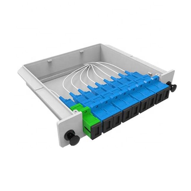 DIN-de Vezel Optische PLC van 1x8-PLC SC/UPC Splitsers1*8 Type 1260nm-1650nm Golflengte