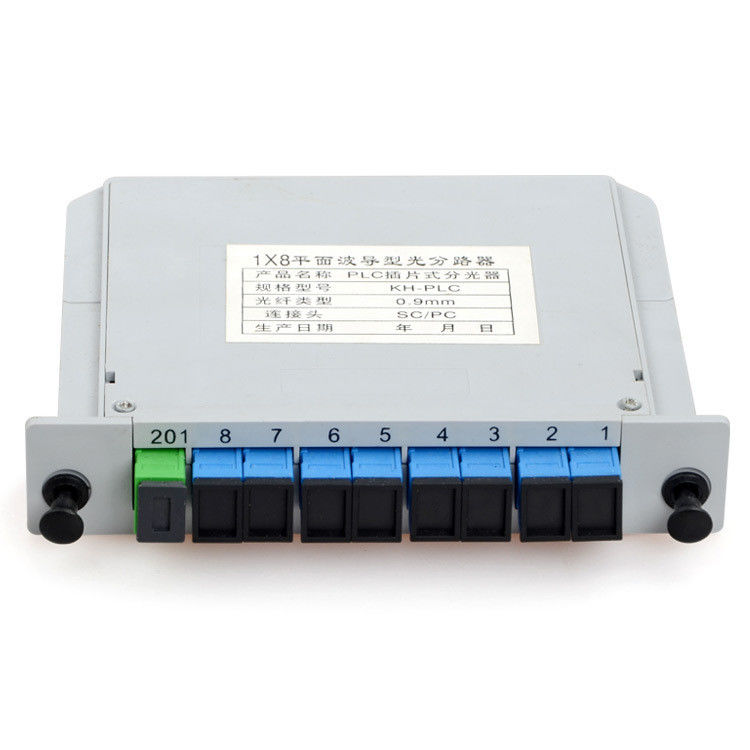 DIN-de Vezel Optische PLC van 1x8-PLC SC/UPC Splitsers1*8 Type 1260nm-1650nm Golflengte