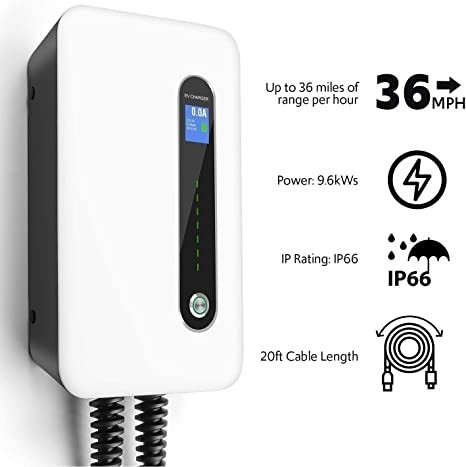 240V 9.6kW 40 Ampèreniveau 2 Draagbare EV-Laderspost met Stop
