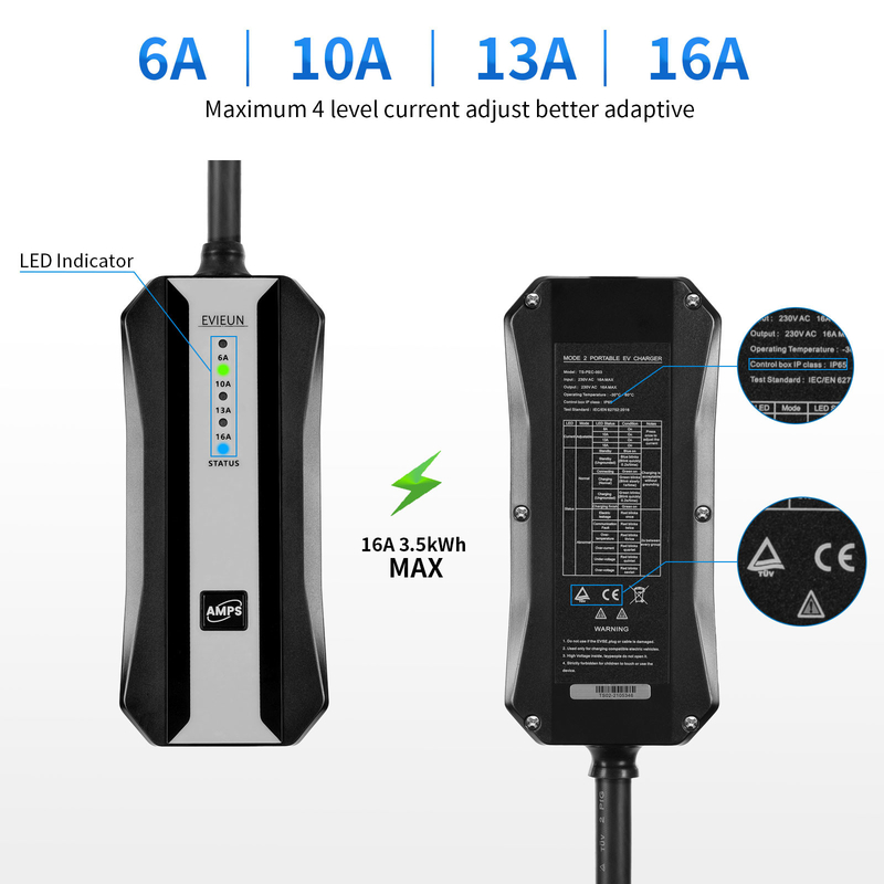 Het draagbare Elektrische Type van Autolader 16A/32A - (CEI 62196-2) Snelle Draagbare Lader 2 voor Huis
