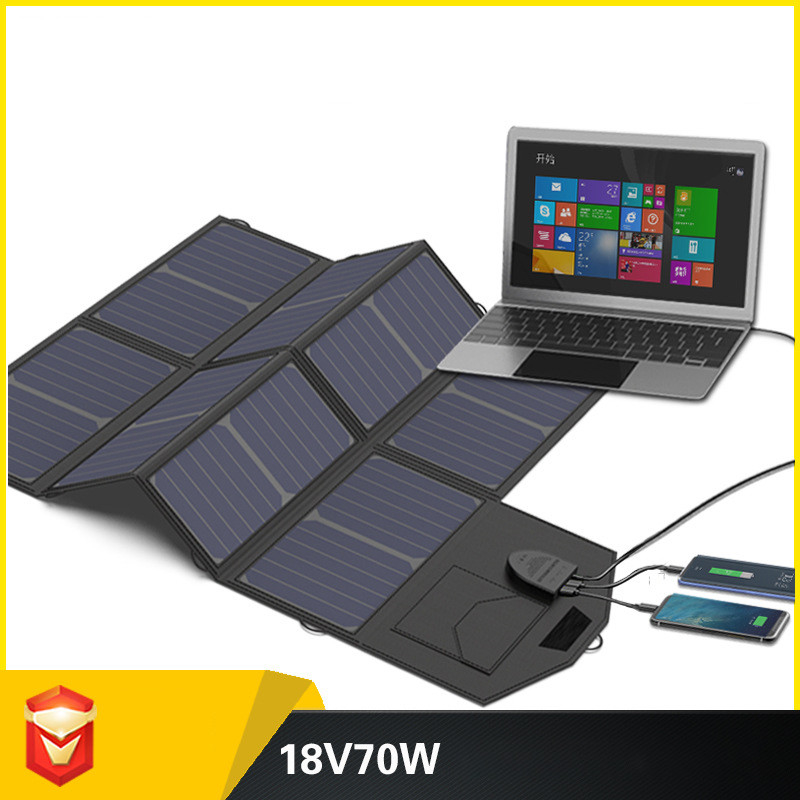 70W van de het Zonnepaneellader 5V USB van het Zonne-energiesysteem Vouwbaar de Parallelle poort Compatibel Notitieboekje
